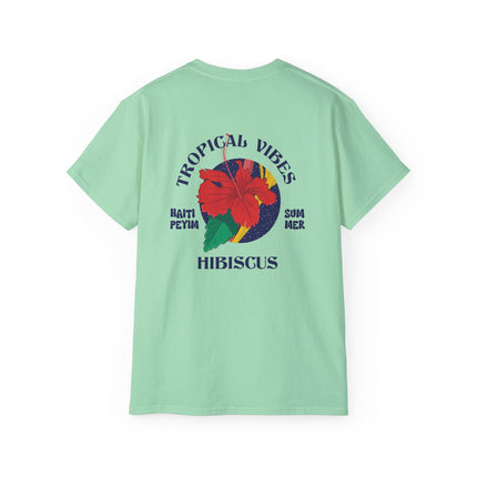 Tropical Vibes Tee Hibiscus Spirit Edition Caribbean-Inspired Graphic T-Shirt Unisex Summer Wear