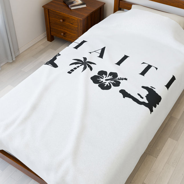 Haiti Coastal Essence Plush Blanket Minimalist Island Nature Design for Heritage & Serenity - CreoleSizzle