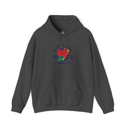 Tropical Vibes Hoodie Premium Unisex Floral Sweatshirt Hibiscus Graphic Hoodie Caribbean Inspired Beachwear