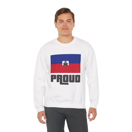 Proud Haitian Heritage Flag Sweatshirt Cultural Pride Series Unisex Premium Crewneck Proud Haitian Sweatshirt