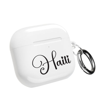 Haiti Calligraphy Minimalist Luxury Script AirPods Case Elegant Heritage Edition