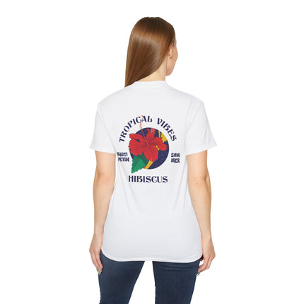 Tropical Vibes Tee Hibiscus Spirit Edition Caribbean-Inspired Graphic T-Shirt Unisex Summer Wear