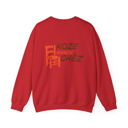 Kozi Madchèz Witty Haitian Saying Crewneck Sweatshirt Unisex Heavy Blend Cozy Home & Casual Wear