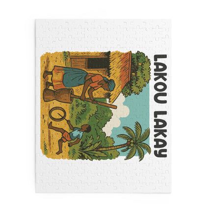Lakou Lakay Haitian Courtyard Life Puzzle Nostalgic Creole Heritage Edition - CreoleSizzle