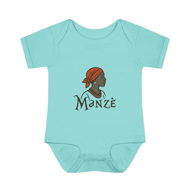 Manzè Infant Bodysuit Haitian Heritage Baby Onesie Empowering Creole Design Premium Infant Apparel