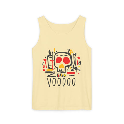Vodou Inspired Skull Graphic Tank Top Unisex Festival Shirt Spiritual Tribal Design Halloween & Summer Celebration Wear