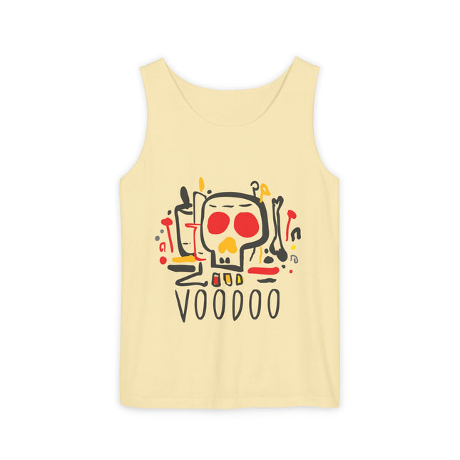 Vodou Inspired Skull Graphic Tank Top Unisex Festival Shirt Spiritual Tribal Design Halloween & Summer Celebration Wear
