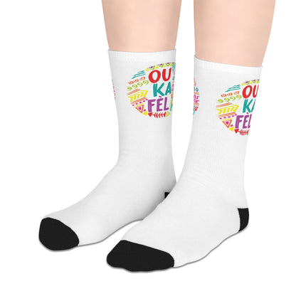 Ou Ka Fè’l Limited Heritage Crew Mid Length Socks Motivational Creole Design