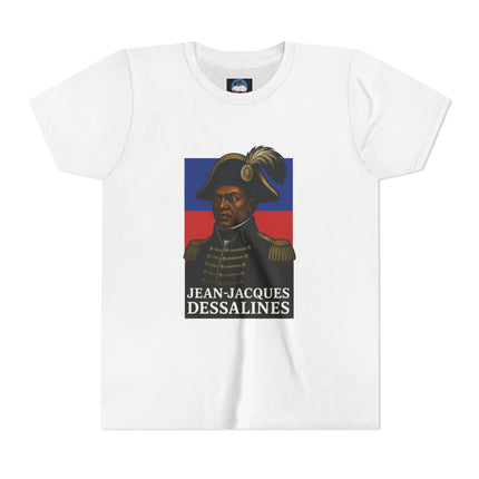Jean-Jacques Dessalines Youth T-Shirt Haitian Independence Graphic Tee Black History Kids Apparel Cultural Heritage Gift
