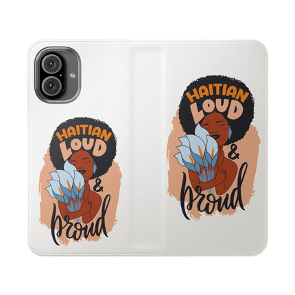 Haitian Loud and Proud Limited Heritage Edition Tee Flip Cases Stylish Phone Wallet Cultural Power Statement