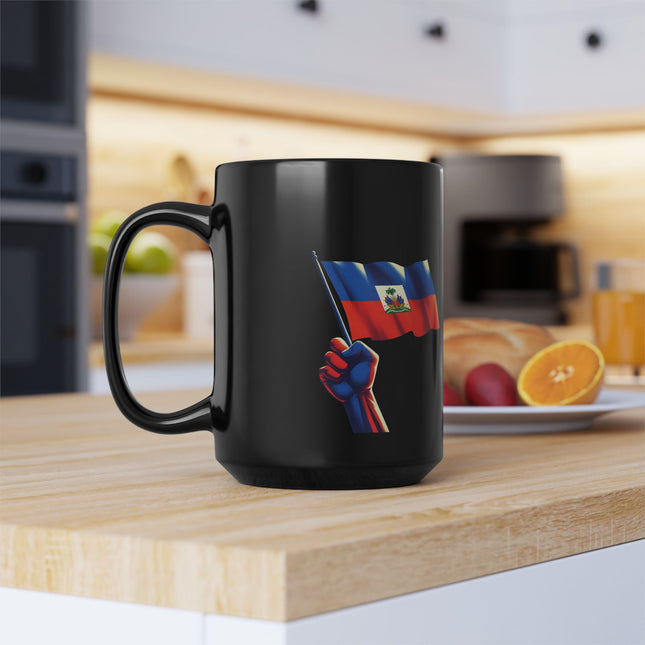 Flag Raised Fist High Premium Haitian Pride & Resistance Mug 15oz Heritage Edition