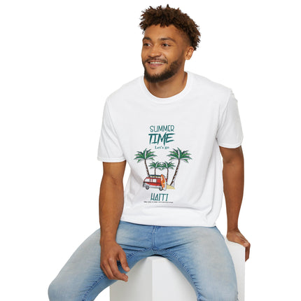 Summer Time in Haiti Sweatshirt Tropical Palm & Surf Van Graphic Caribbean Vibes Pullover Beach Life Travel & Vacation Vibes T-Shirt