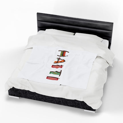 Vibrant Haiti Artistic Lettering Premium Plush Blanket Cultural Rhythm Island Pride - CreoleSizzle
