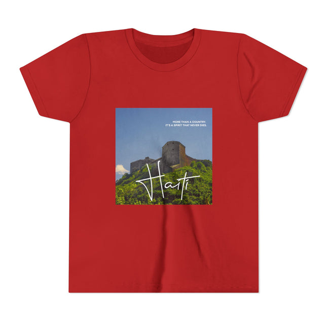 Citadelle Laferrière Youth Tee Haitian Heritage T-Shirt Kids’ Short Sleeve Adventure Shirt Symbol of Resilience & Cultural Pride