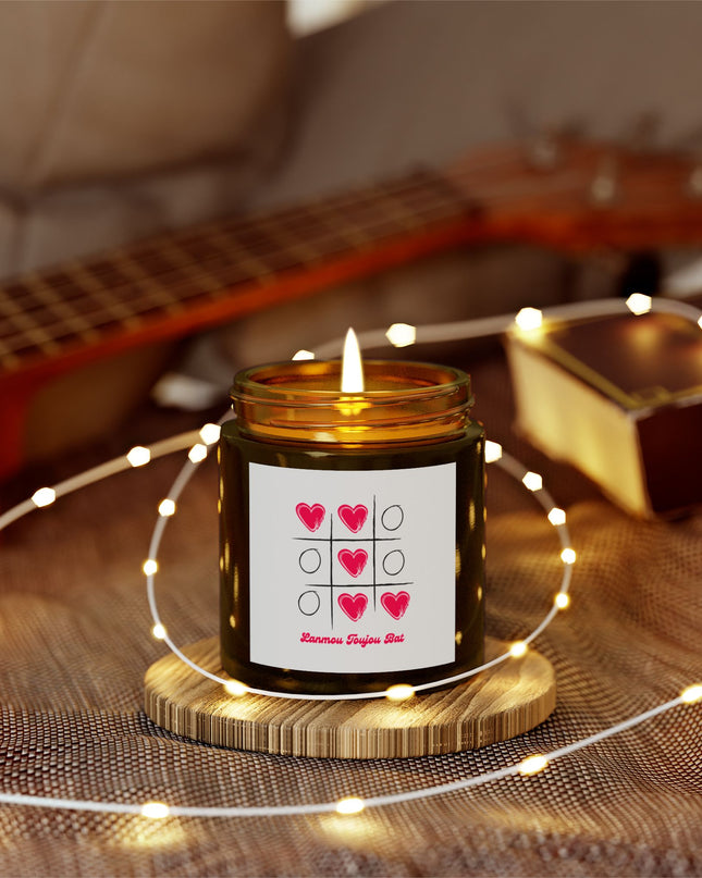 Love Candle Lanmou Toujou Bat Haitian-Inspired Romantic Gift Scented Candles, Coconut Apricot Wax (4oz, 9oz) - CreoleSizzle
