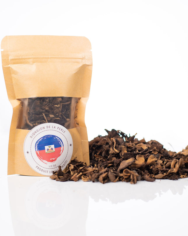New York Times Featured Haitian Djon-djon Mushrooms | DjonDjon Haiti | Haitian Clean Mushroom for Haitian Djon Djon Black Rice 1/2 Oz - CreoleSizzle