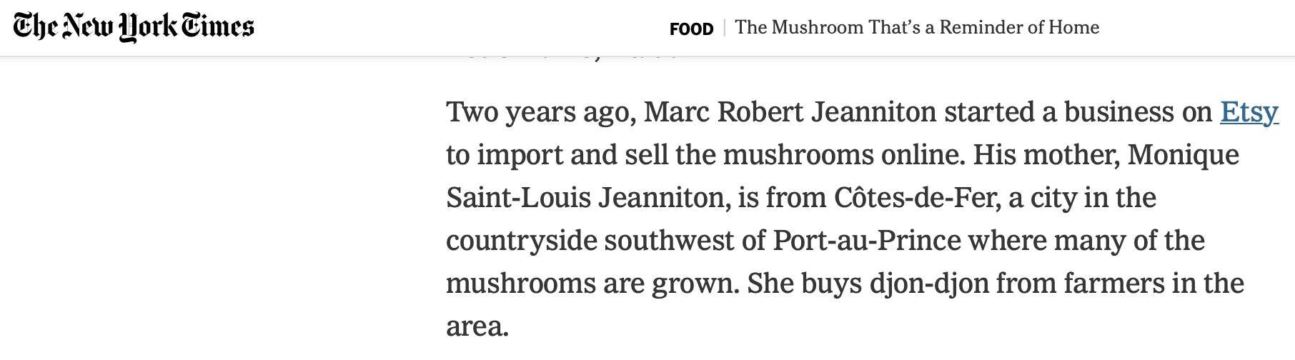 Featured in The New York Times: Authentic Djon-Djon from Haiti | Organic Clean Haitian DjonDjon Mushrooms for Haitian Black Rice 2.50 oz