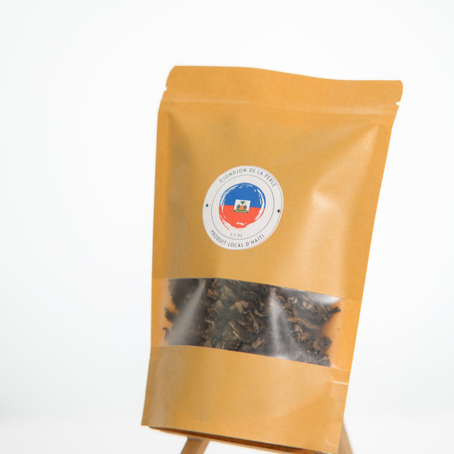 NYT Featured Haiti Clean Djon-Djon - Authentic Haitian Dry Black Djon Djon Mushroom | Dried Black Mushroom for Creole Black Rice 2.50 OZ - CreoleSizzle