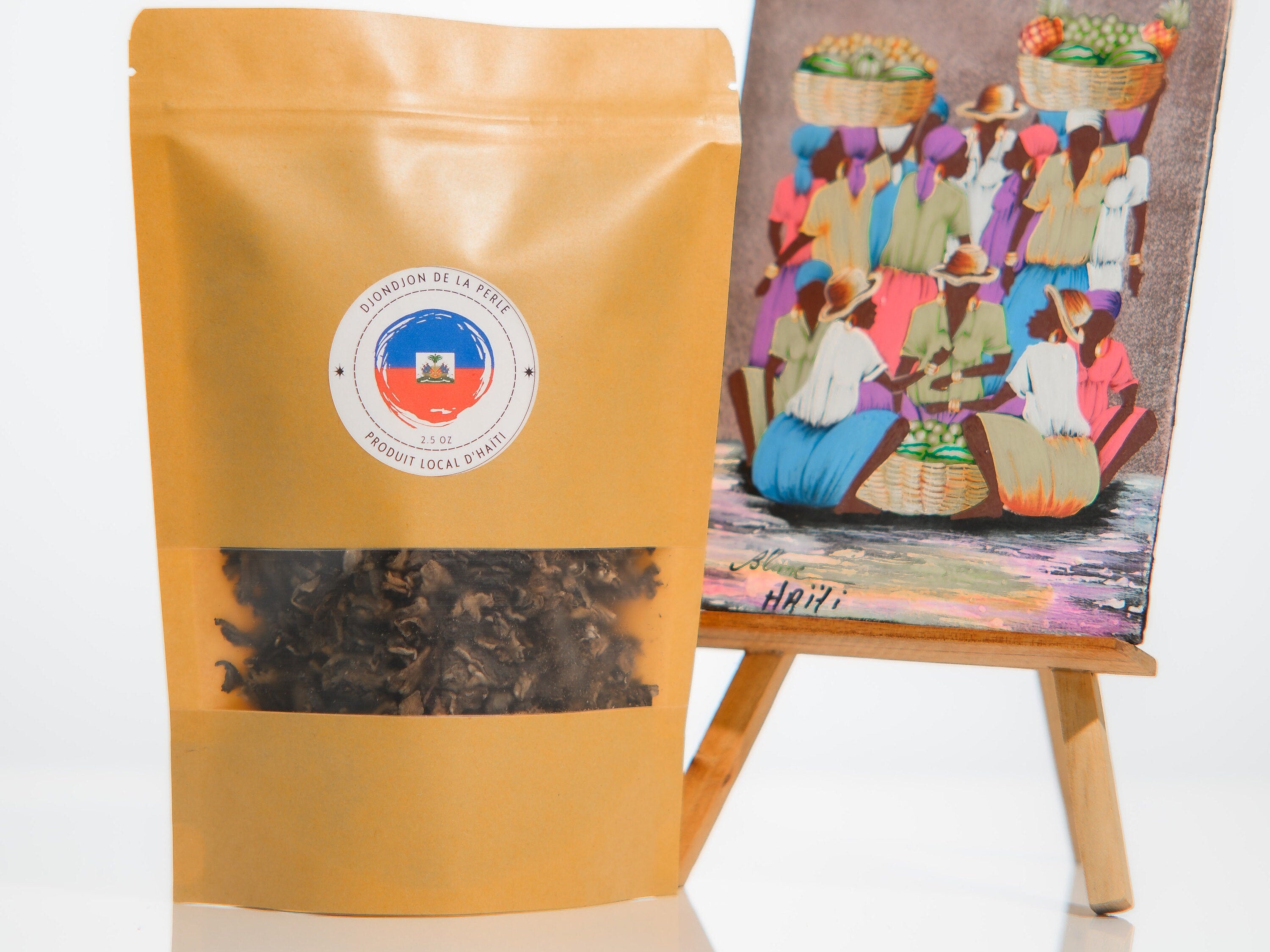 NYT Featured Haiti Clean Djon-Djon - Authentic Haitian Dry Black Djon Djon Mushroom | Dried Black Mushroom for Creole Black Rice 2.50 OZ