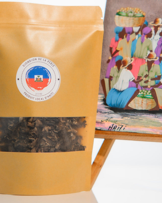 NYT Featured Haiti Clean Djon-Djon - Authentic Haitian Dry Black Djon Djon Mushroom | Dried Black Mushroom for Creole Black Rice 2.50 OZ - CreoleSizzle